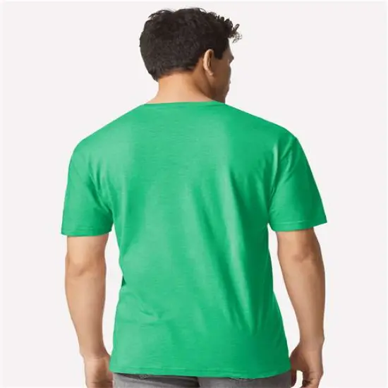 Gildan&reg; Soft Adult Comfortable Crewneck Short Sleeve T Shirt Heather Irish Green {2}