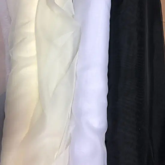 1 Yard Sheer Voile Fabric 118-120&rdquo; Wide Lightweight Draping Material for Events White {2}