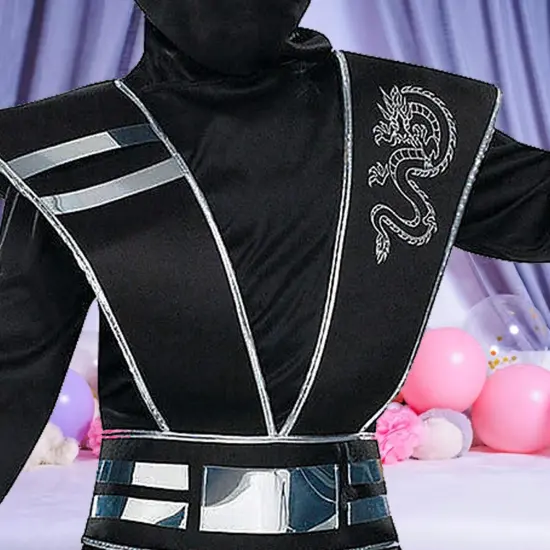 Boys Mirror Ninja Costume, Reflective Stealth Halloween Outfit {4}