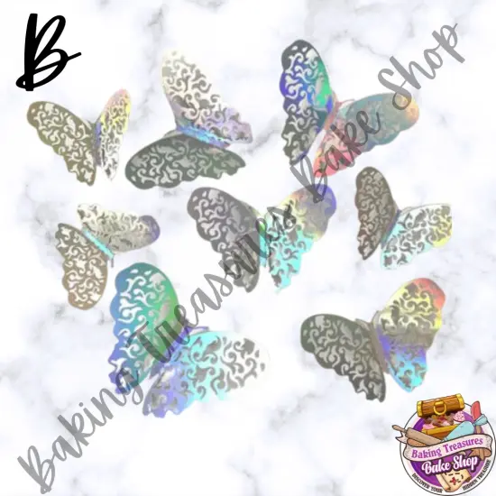 Holographic Butterfly Stickers, Butterfly Waterproof Transparent Decorative Decals {3}