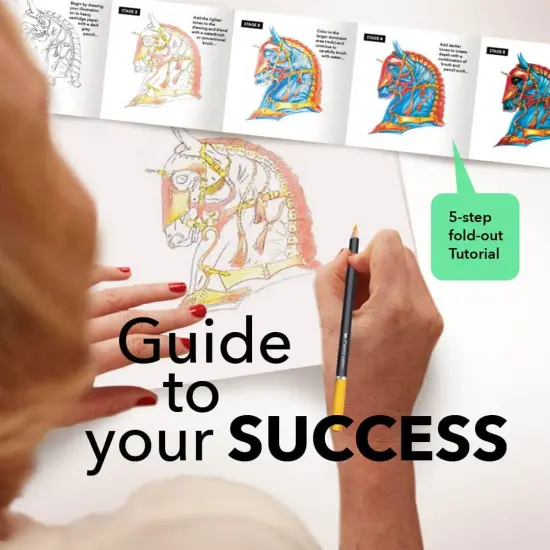 72 Watercolour Colouring Pencils Set in Zip-Up Case for Adults Artists | Quality Cores with Vivid Colours to Create Beautiful Blended Effects with Water {5}