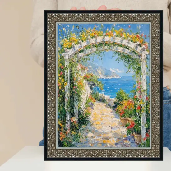 8x10 Picture Frame Floral Antique Silver With Black Lip Photo Frame {1}