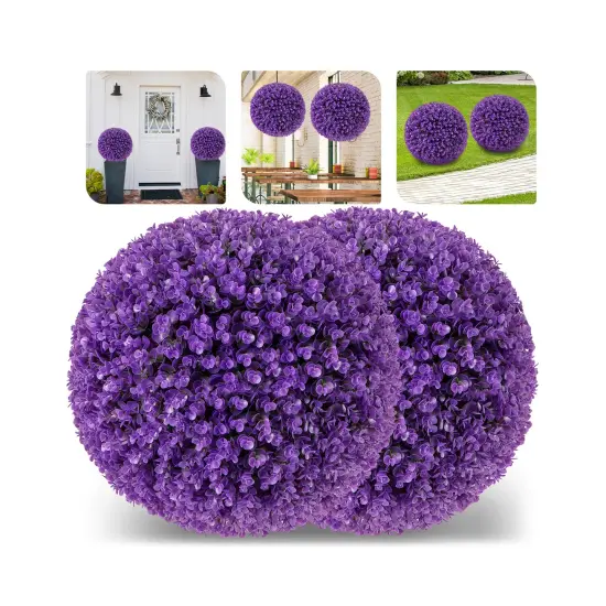 Faux Purple Eucalyptus Decorative Balls with 7 Layers Leaves for Backyard Porch Garden and Wedding {4}