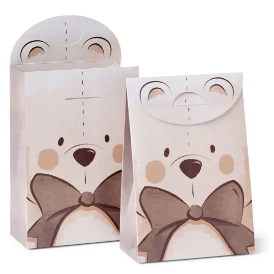 Big Dot of Happiness We Can Bearly Wait - Teddy Bear Baby Shower Gift Favor Bags - Party Goodie Boxes - Set of 12 {1}
