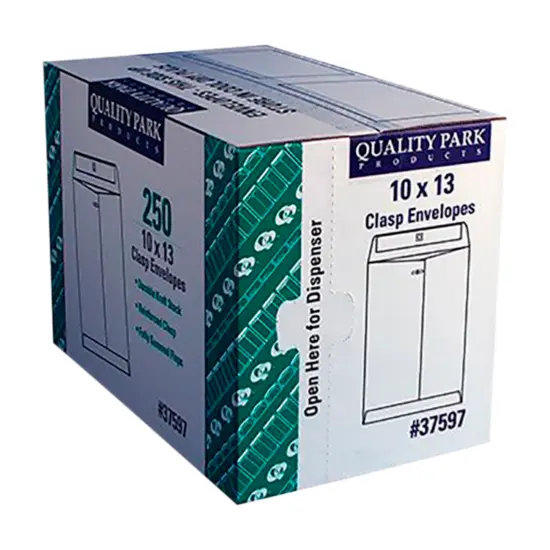 Quality Park Clasp Envelopes in Dispenser, 10 x 13 Inches, Kraft Brown, Pack of 250 {3}