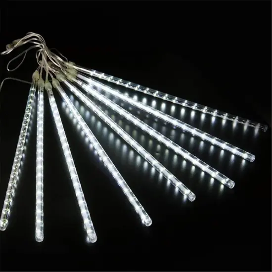 Twinkle Star Meteor Shower Lights Outdoor, 288 LED 8 Tubes Icicle Lights for Outside, Snow Falling Christmas Lights Outdoor, Raindrop Lights, Wedding Party Tree Holiday Xmas Decoration, White {3}