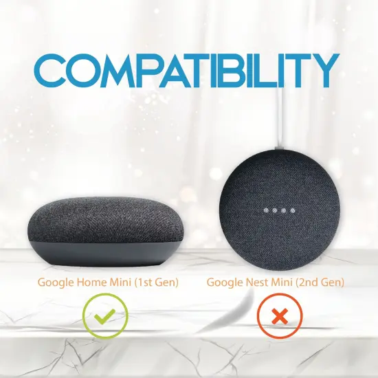 Wall Mount Holder For Google Home Mini, AC Outlet Bracket Built-in Cable Management Hide Messy Wires and without Drill/Screws, White by Insten {5}