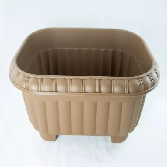 Japanese Plastic Bonsai Training Pot / Home Garden Planter 13"x 10"x 5.5" - Tan {4}