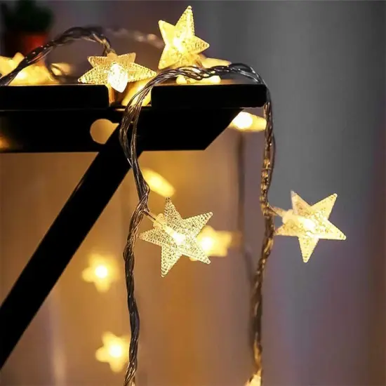 100 LED Solar String Light Star Warm White {3}