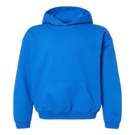 Gildan&reg; Youth Midweight Hooded Turtle Neck Long Sleeve Sweatshirt Royal {1}