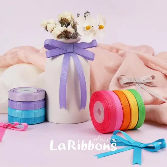 3/8 Inch 100 Yards Grosgrain Ribbon Set 10 Yd/Roll 10 Rolls Spring Easter Craft Ribbon for Gift Wrapping Floral Bouquets Wedding Party Decoration {4}