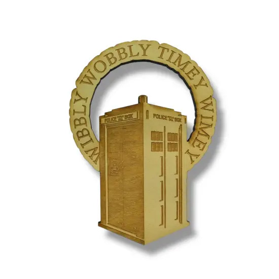 Ornament - Wibbly Wobbly - Raw Wood 4x5in {1}