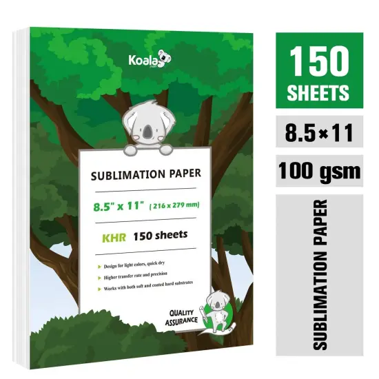 Koala Sublimation Bundle 150 Sheets 8.5x11 Paper + Ink for Epson 2720 2760 {3}