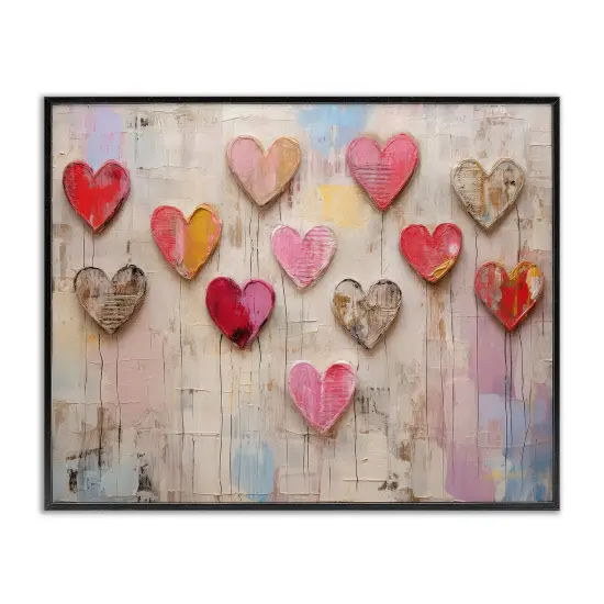 Stupell Industries Playful Love Hearts Collage Framed Giclee Wall Art Design by LSR Design Studio {1}