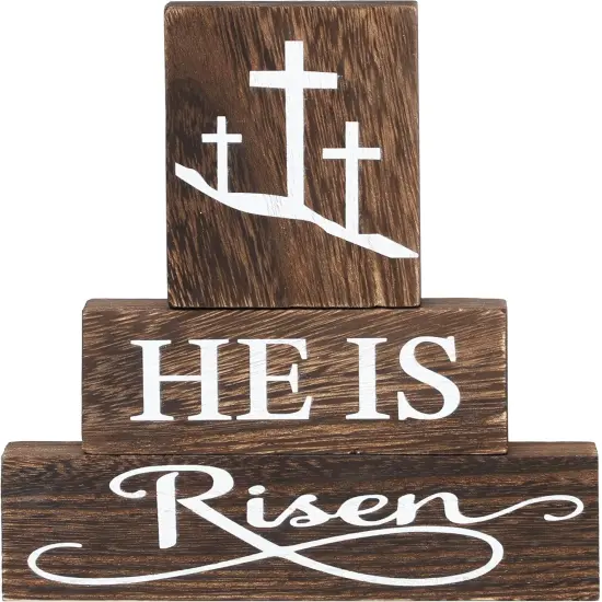 Easter Table Decorations,Easter Tiered Tray Decor, 3PCS Wooden Signs {1}