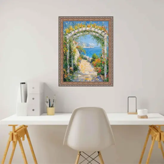 Aged Antique Silver With Bead Picture Frame-D6661 32x24 frame {4}