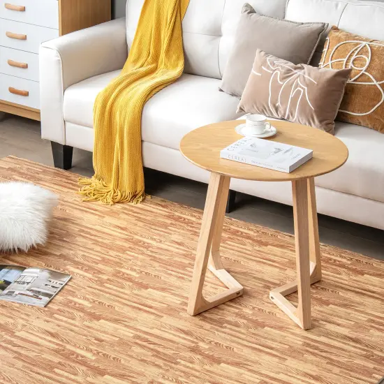 25 Tiles Wood Grain Foam Floor Mats with Borders- Natural {2}