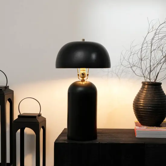 Handcrafted Decorative Black Ceramic Table Lamp - 13" X 13" X 22.5" {1}