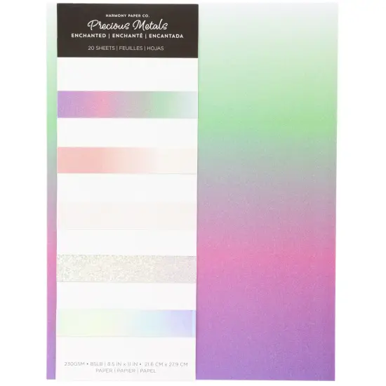Harmony Precious Metals Cardstock 8.5"X11" 20/Pkg-Enchanted {1}