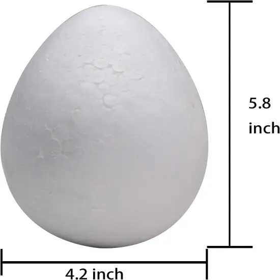 6 Inch 9 Pack White Craft Foam Eggs Smooth for Spring Valentine&rsquo;s Day Easter Holiday Art Crafts Making Handmade DIY Painting School Projects {2}