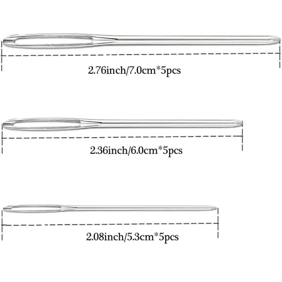 Large Eye Blunt Needles,15 Pieces Stainless Steel darning Needles for Yarn，Yarn Knitting Needles, Knitting and Crochet Supplies {5}