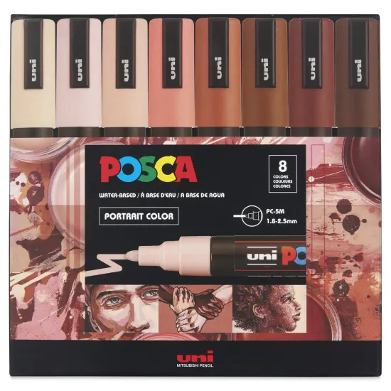 Posca Paint Markers - Set of 8, Portrait Colors, Medium Bullet Tip, 2.5 mm {1}