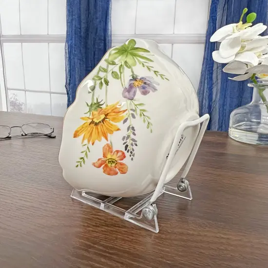 Gibson Holders 1PL Adjustable White Wire and Clear Acrylic Display Easel, 2.75" W x 3.75" D x 3.5" H {4}