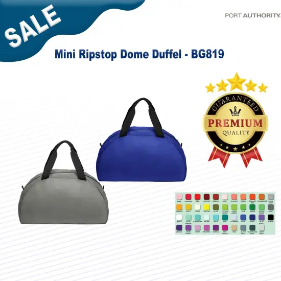 Port Authority&reg; Mini Ripstop Dome Duffel Gusty Grey {2}
