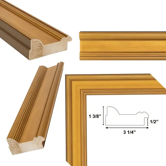 Wide Gold Flat Panel Picture Frame 8.5x11 frame {4}