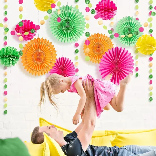 12 pcs Tropical Decoration Paper Fans for Party Decoration {5}