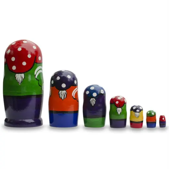 Set of 7 Gnomes Wooden Nesting Dolls 8 Inches {3}