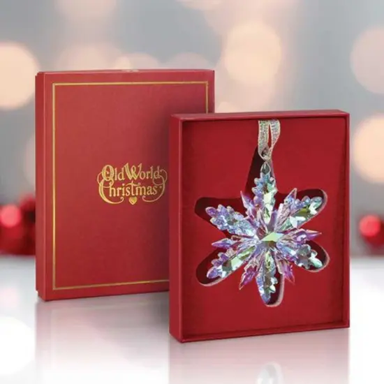 Old World Christmas 3.75 In Radiant Crystal Snowflake Christmas Tree Ornament , Clear {2}