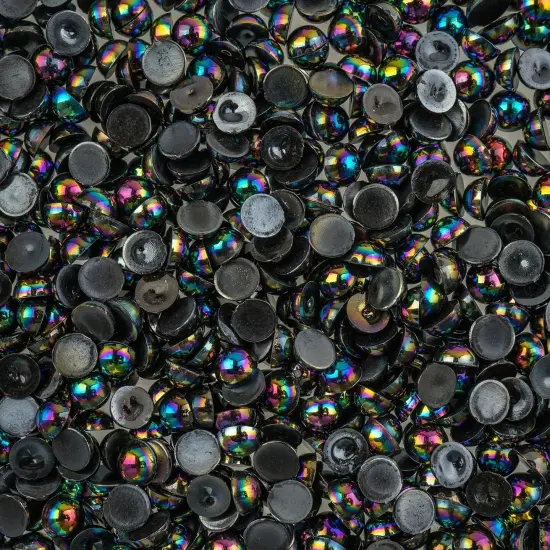 Crystal Lane DIY SS20(5mm) Plastic Pearl Flatback Rhinestones, 575pcs Black AB {1}