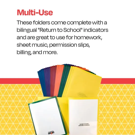 School Smart Take Home Folders, Assorted Colors, Set of 24 {6}