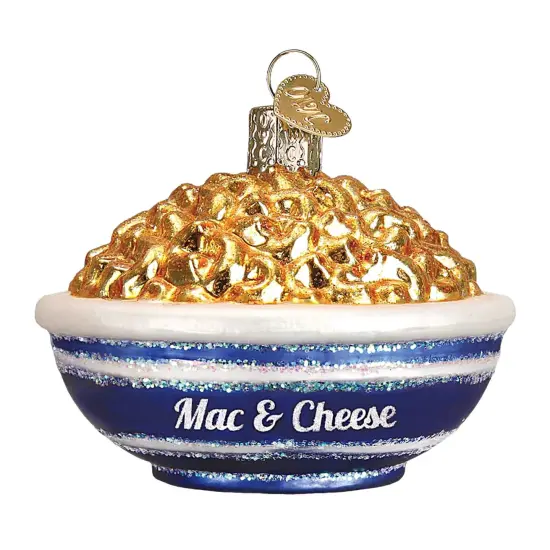 Old World Christmas 2.5 Inch Bowl Of Mac & Cheese Tree Ornament , Noodles Masterpiece Blue {1}