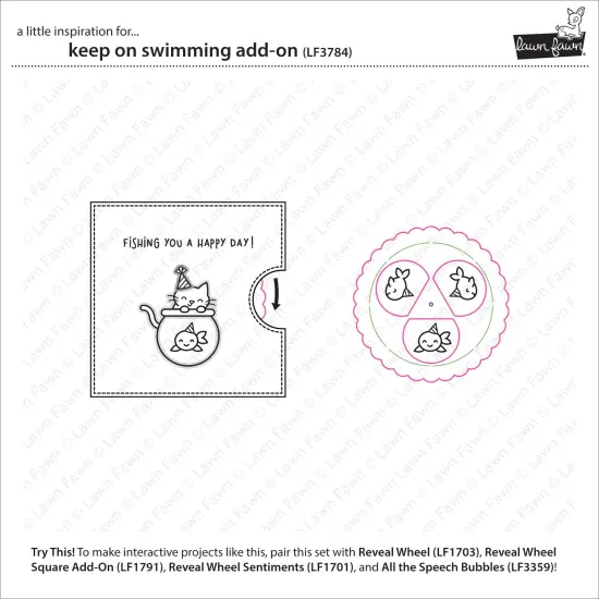Lawn Fawn Clear Stamps 3"X4"-Keep On Swimming Add-On {5}