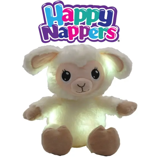 Happy Nappers: Lullabrites Lamb - Musical Light Up Bedtime Plush - Cream & Tan - Plays 3 Lullabies, Soft Animal, Day & Night Soothing Toy, Kids {7}