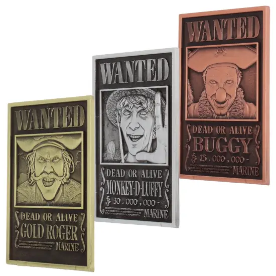 Exquisite Gaming: Digiplate Starter Pack - One Piece: Wanted Posters - 3 Collectible Metal Cards & Phone Stand, Copper-Gold-Silver Plates, Netflix {6}