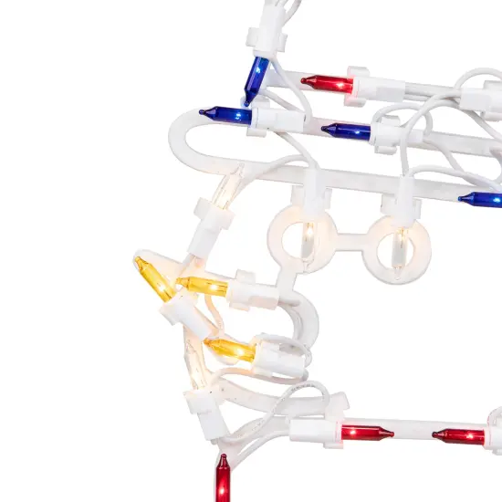 Northlight Lighted Snowman Window Silhouette Christmas Decoration - 18" - Multi Lights White {7}