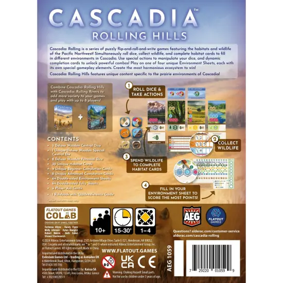 AEG: Cascadia: Rolling Hills - Puzzly Flip-Roll-Write Board Game, Build Ecosystems, Explore PNW Nature & Wildlife, Ages 10+, 1-4 Players, 30 Mins {3}
