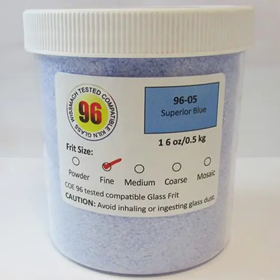 Wissmach Frit Fine Superior Blue 96-05 1Lb. Jar 96 COE {2}