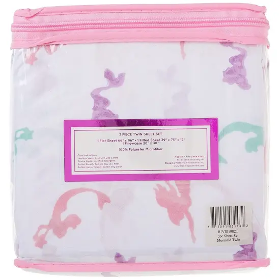 Kids Rule 3-Piece Multicolored Mermaid Sheet Set for Kids & Girls - 1 Twin Flat Sheet, 1 Twin Fitted Sheet & 1 Queen Pillowcase, Soft Brushed Microfiber Polyester Bed Sheet, Smooth & Durable {2}