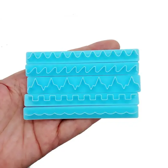 Decorative Edge Cutters for Clay, 5 pcs, Scallop Curved Heartbeat Lines, Adorabilities {3}