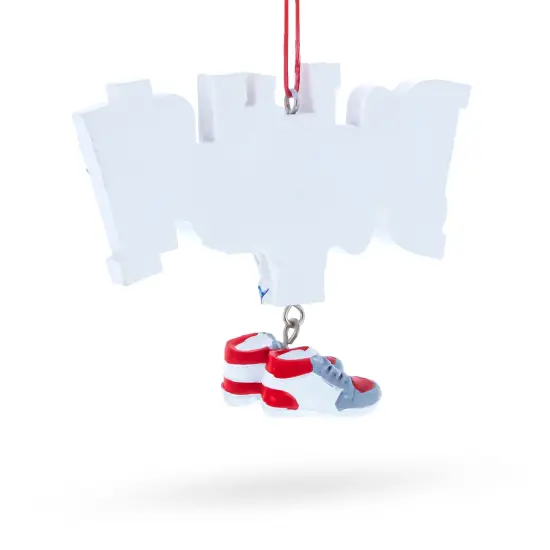 Basketball Word with Shoe and Hoop Resin Christmas Ornament {4}