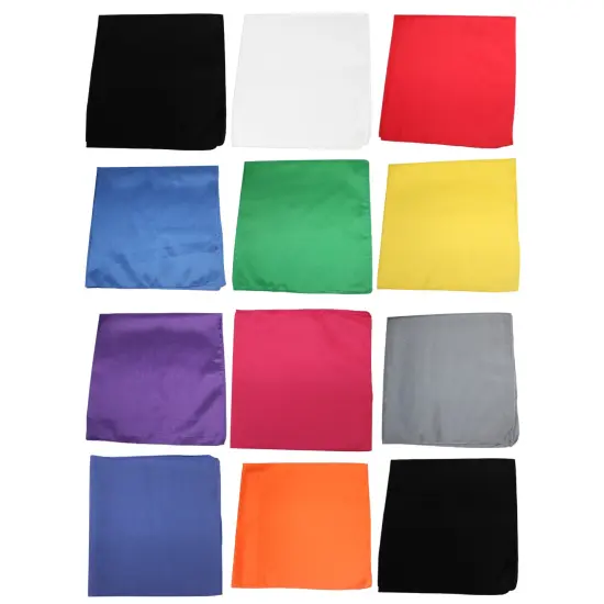 12 Pack Polyester Bandanas in Plain Colors Ideal for Work or Events {2}