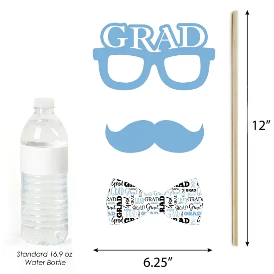 Big Dot of Happiness Light Blue 2025 Graduation Party Photo Booth Props Kit - 20 Count {6}