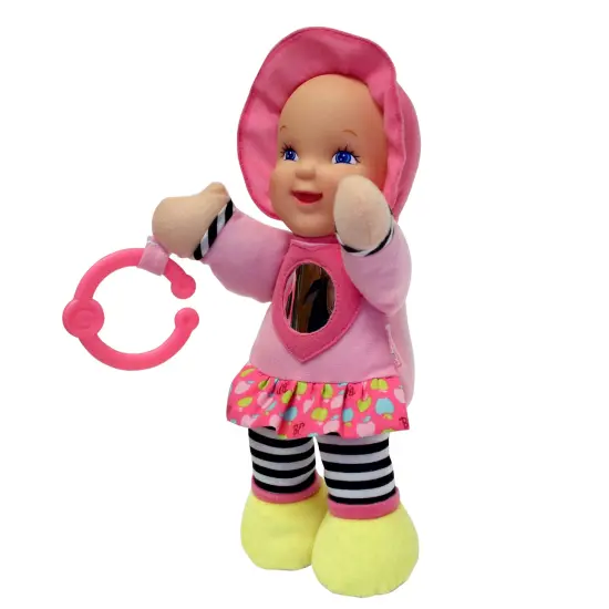 Baby's First: Mirror Doll - Pink - Vibrant Outfit w/ Chest Heart-Shaped Shiny Mirror, Attachable C-Ring, Soft & Cuddly Toy, Baby-Kids-Toddlers 3 Mo+ {5}