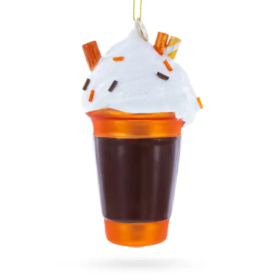 Pumpkin Spice Drink Glass Christmas Ornament {4}