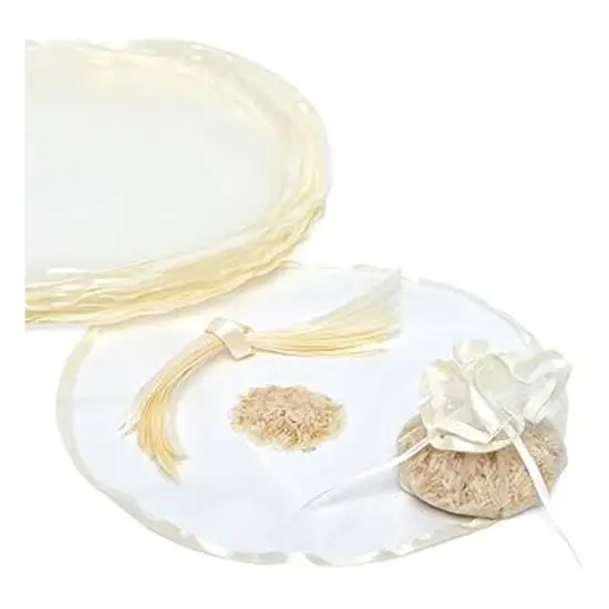 Ivory Organza Circles with Satin Edges 10" {4}