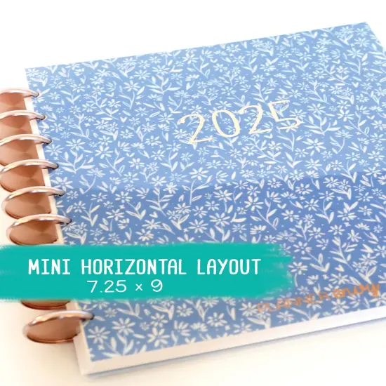 2025 Planner - Mini Horizontal Layout, Disc Bound - "Amalfi Floral" (#1006) {1}